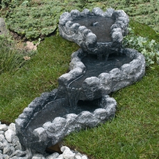 Vandfald 3-delt delpoleret, længde 3*40 cm., mørkegrå granit